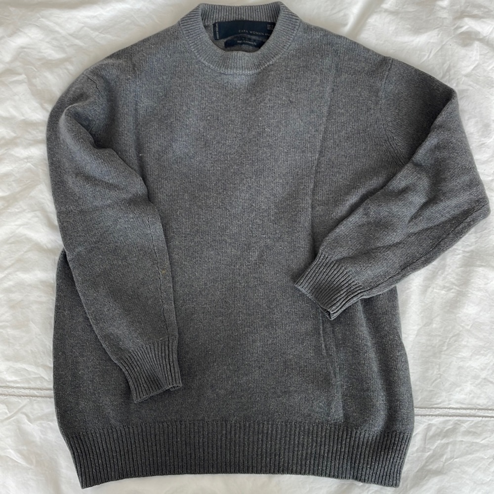 Zara woman 100% cashmere grey sweater